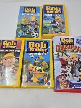 Bob The Builder Vhs Lot Christmas Celebrate Pets In A Pickle 5 Tapes Can We Fix